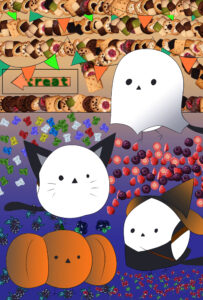 10月 ハロウィン カレンダー素材 イラスト シマエナガ