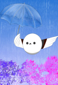6月 あじさい 梅雨 シマエナガ