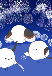 7月 花火 シマエナガ