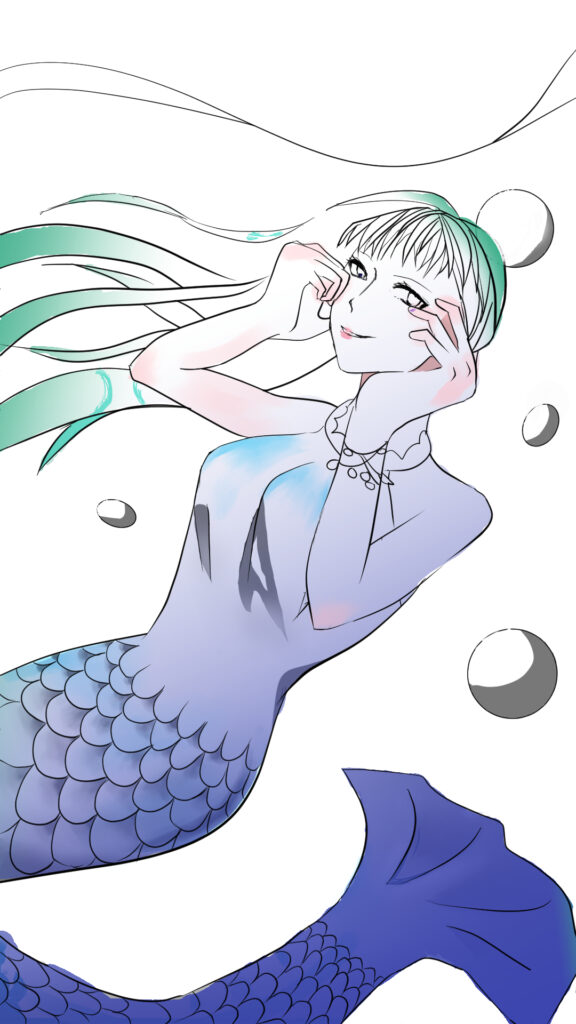 人魚　マーメイド　イラスト