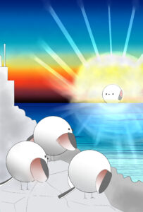 1月 元旦 しまえなが 初日の出 イラスト